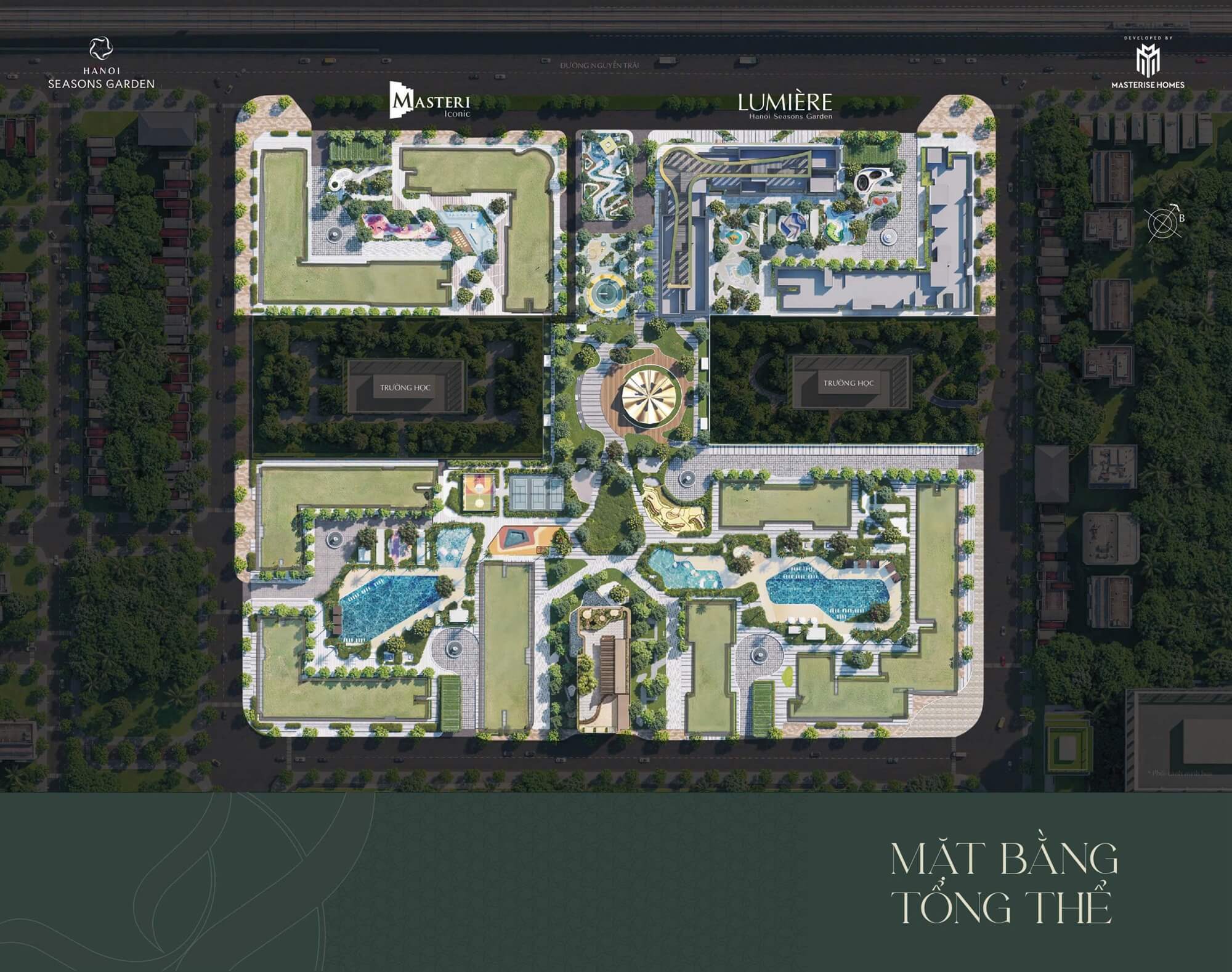Mặt bằng tổng thể dự án Lumiere Hanoi Seasons Garden 11ha
